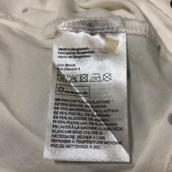 H&M Basics Black White Polka Dot Scoopneck Casual Short Sleeve Shirt Large L GUC - Picture 10 of 10